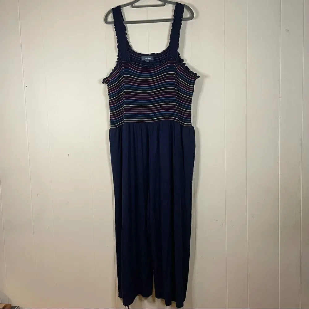 ModCloth Smocked Rainbow Maxi Dress Plus Size 4X